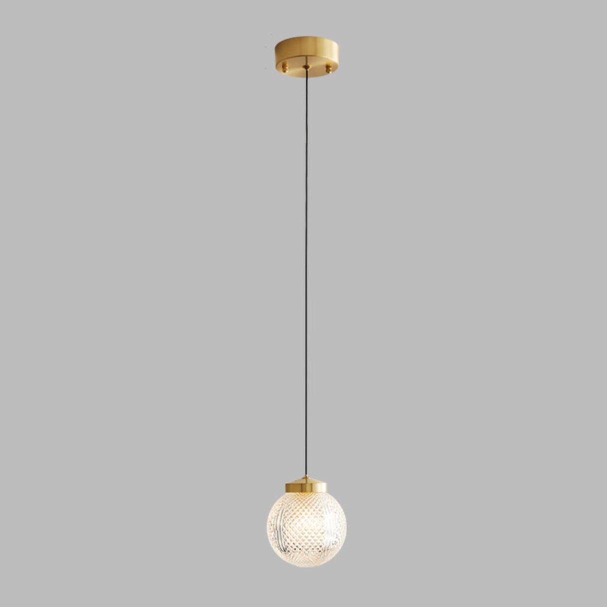 Clear Glass Ball Pendant Light Adjustable Height Image - 7