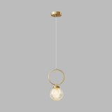 Clear Glass Ball Pendant Light Adjustable Height Image - 8