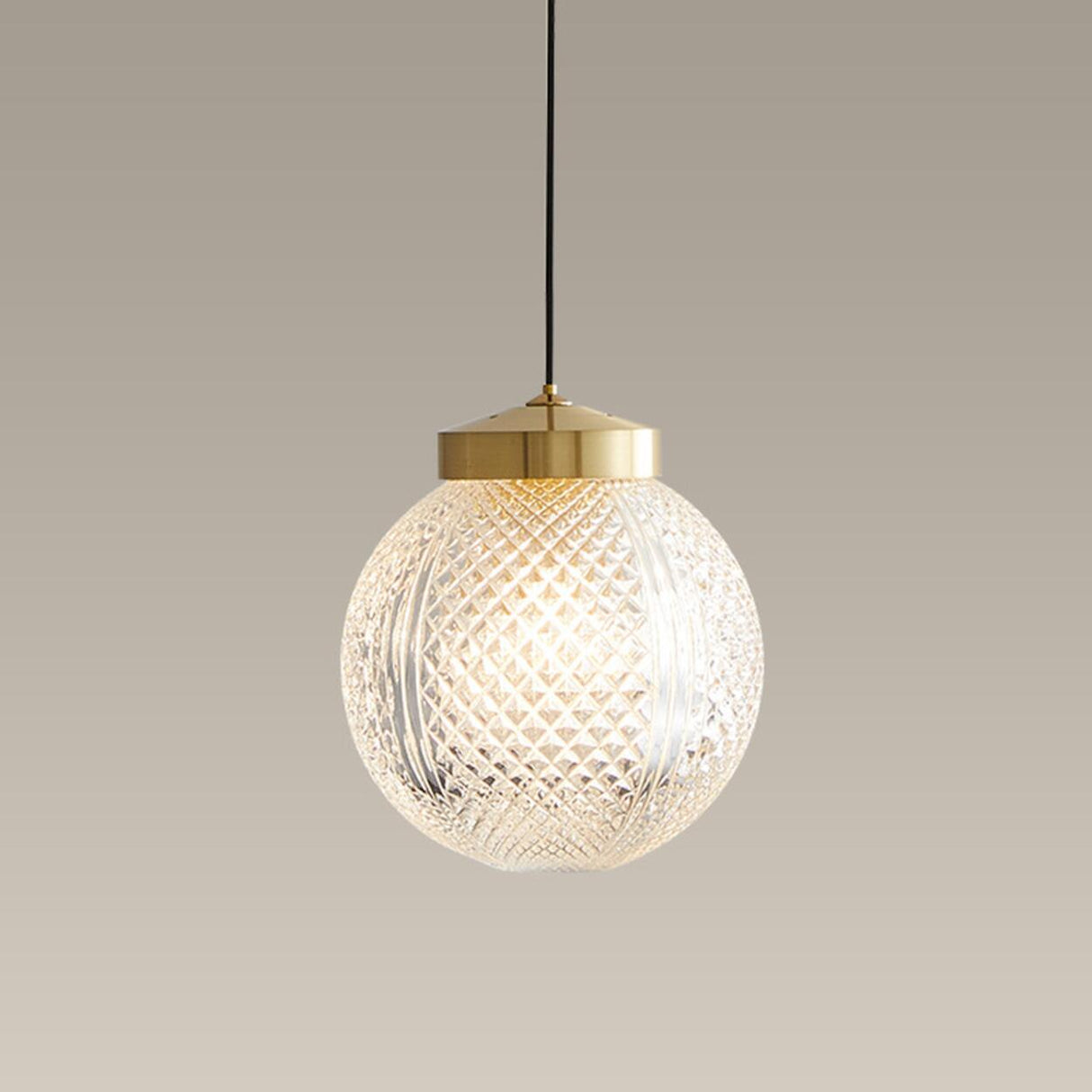 Clear Glass Ball Pendant Light Adjustable Height Image - 9