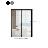 Clear Glass Black Frame Sliding Hinges Shower Door Image - 11