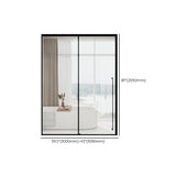 Clear Glass Black Frame Sliding Hinges Shower Door #size