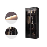 Clear Glass Door Gold Large Soft-Close Hinged Armoire Image - 11