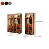 Clear Glass Door Gold Large Soft-Close Hinged Armoire Image - 29