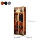 Clear Glass Door Gold Large Soft-Close Hinged Armoire Image - 33