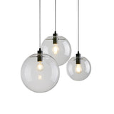 Clear Glass Globe Pendant Light Adjustable Height Image - 10