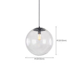 Clear Glass Globe Pendant Light Adjustable Height Image - 19