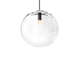 Clear Glass Globe Pendant Light Adjustable Height Image - 2