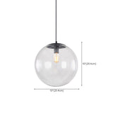 Clear Glass Globe Pendant Light Adjustable Height Image - 20