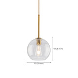 Clear Glass Globe Pendant Light Adjustable Height Image - 22