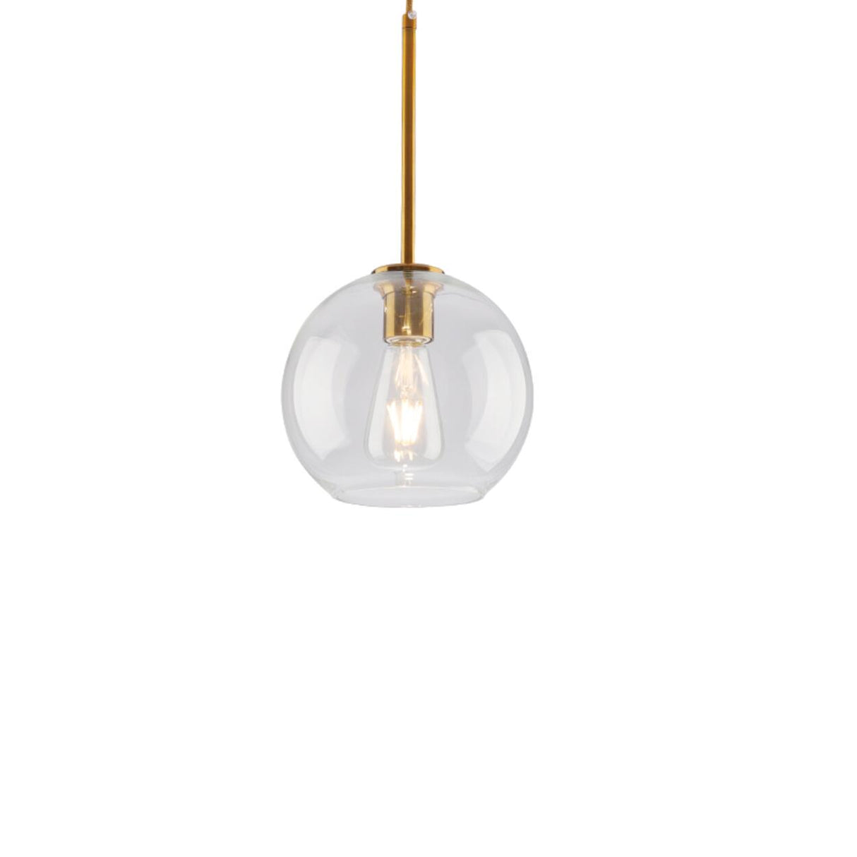 Clear Glass Globe Pendant Light Adjustable Height Image - 7