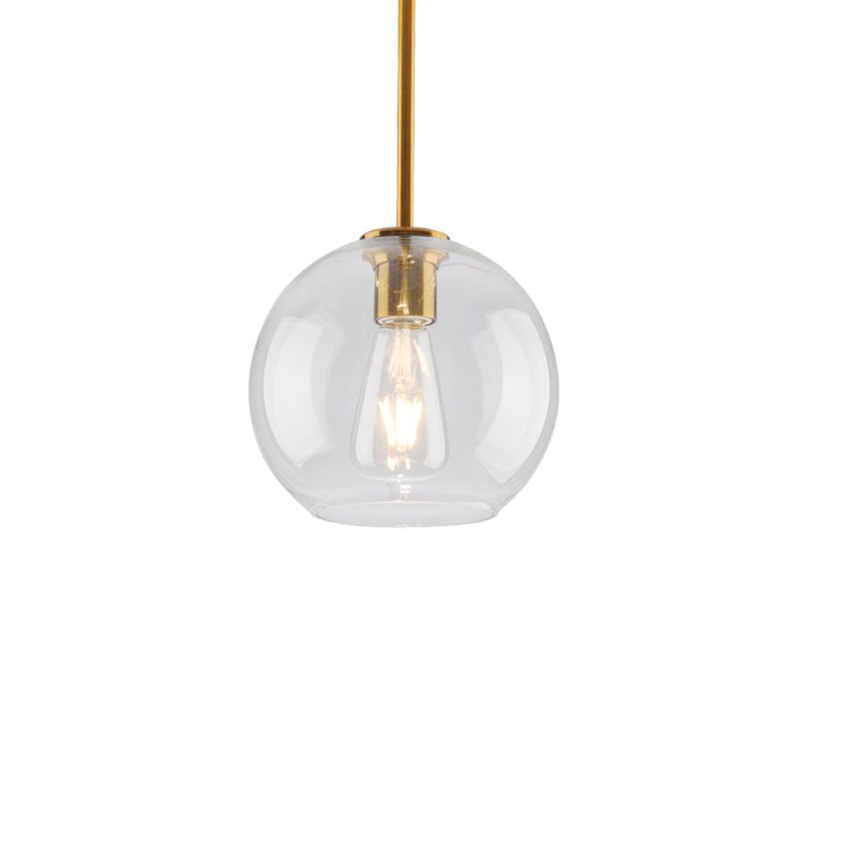 Clear Glass Globe Pendant Light Adjustable Height Image - 9