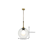 Clear Glass Globe Pendant Light Variable Length Image - 14