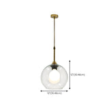 Clear Glass Globe Pendant Light Variable Length Image - 16