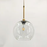 Clear Glass Globe Pendant Light Variable Length Image - 2