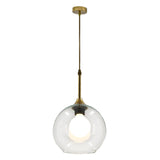 Clear Glass Globe Pendant Light Variable Length Image - 6