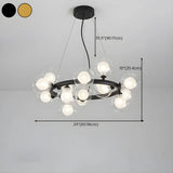 Clear Glass Gold Circle Dining Room Bubble Chandelier #size