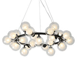 Clear Glass Gold Circle Dining Room Bubble Chandelier Image - 5