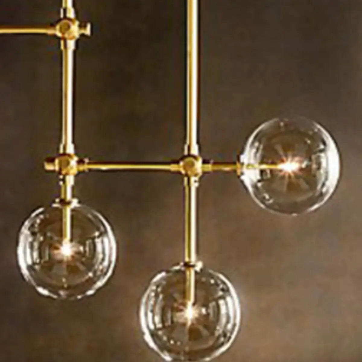 Clear Glass Gold Linear Living Room Bubble Chandelier Image - 11