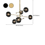 Clear Glass Gold Linear Living Room Bubble Chandelier #size