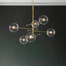 Clear Glass Gold Linear Living Room Bubble Chandelier Image - 3