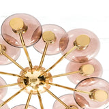 Clear Glass Pink Cluster Dining Room Bubble Chandelier Image - 19