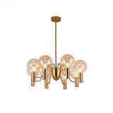 Clear Glass Pink Cluster Dining Room Bubble Chandelier Image - 5