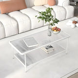 Clear Glass Shelves Scratch Resistant Coffee Table Image - 1