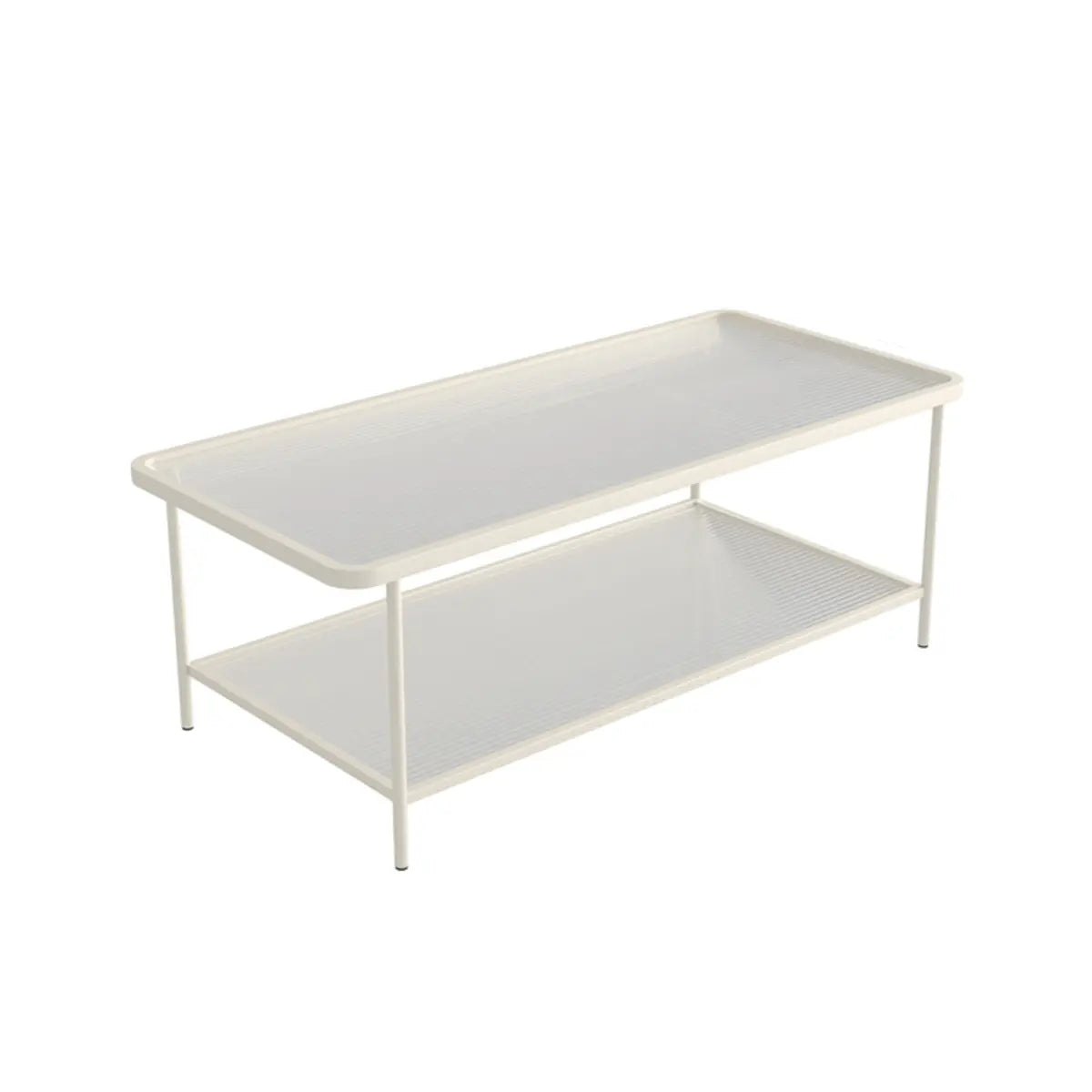 Clear Glass Shelves Scratch Resistant Coffee Table Image - 11