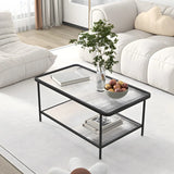 Clear Glass Shelves Scratch Resistant Coffee Table Image - 14