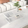 Clear Glass Shelves Scratch Resistant Coffee Table Image - 17