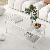 Clear Glass Shelves Scratch Resistant Coffee Table Image - 4