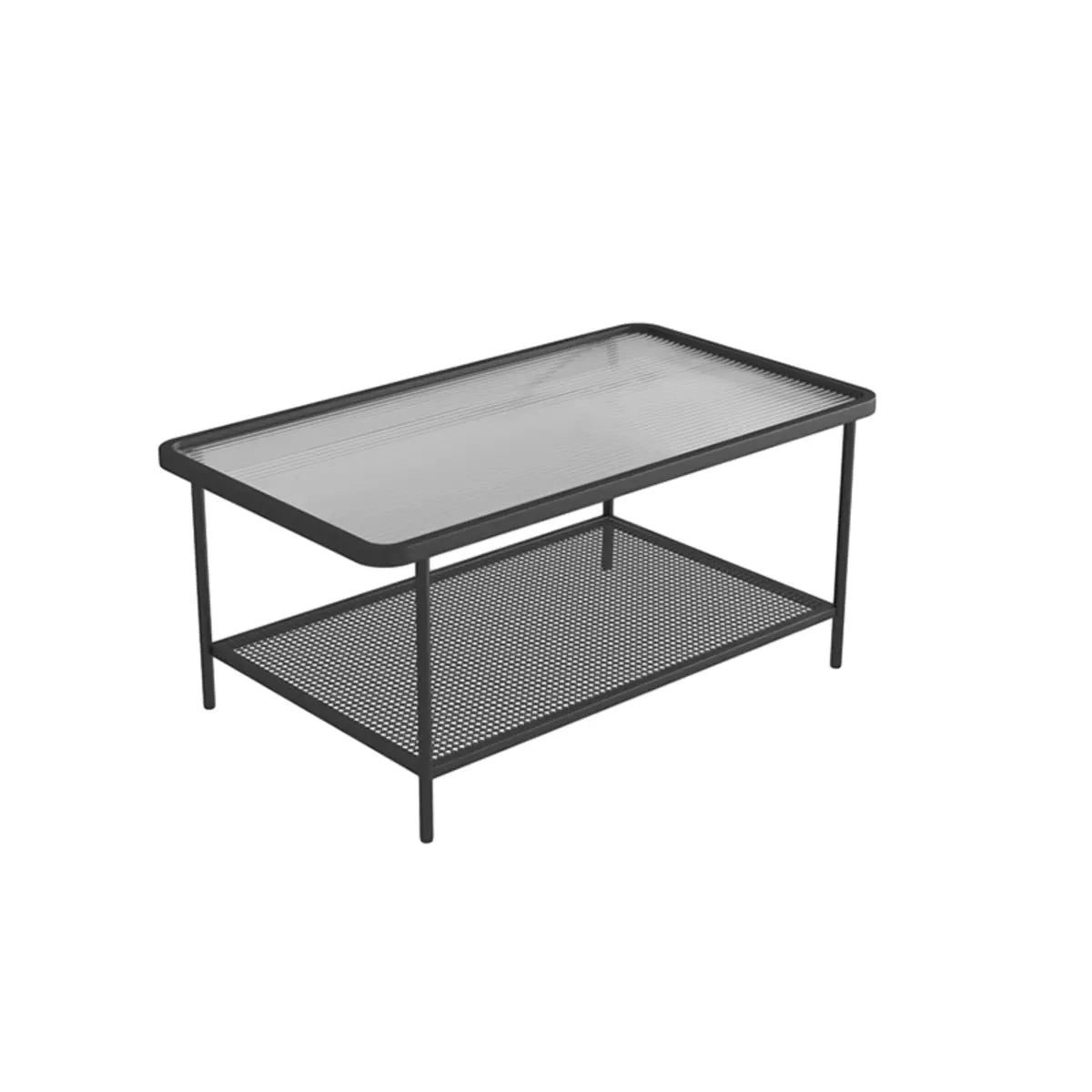 Clear Glass Shelves Scratch Resistant Coffee Table Image - 5