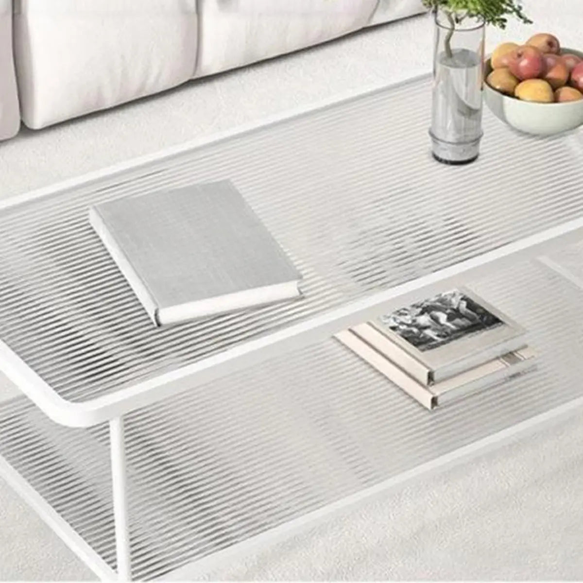 Clear Glass Shelves Scratch Resistant Coffee Table Image - 7