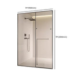 Clear Glass Sliding Glass Shower Door with Towel Bar Image - 11