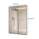 Clear Glass Sliding Glass Shower Door with Towel Bar Image - 12