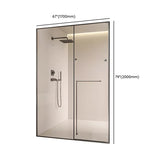 Clear Glass Sliding Glass Shower Door with Towel Bar Image - 15