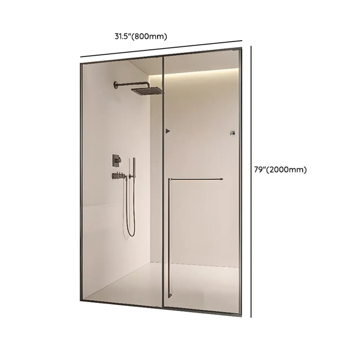 Clear Glass Sliding Glass Shower Door with Towel Bar 