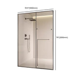 Clear Glass Sliding Glass Shower Door with Towel Bar Image - 9