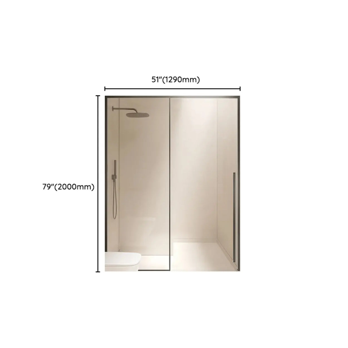 Clear Tempered Glass Panels Sliding Black Frame Shower Door Image - 10