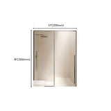 Clear Tempered Glass Panels Sliding Black Frame Shower Door Image - 10