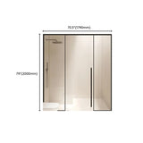 Clear Tempered Glass Panels Sliding Black Frame Shower Door Image - 15