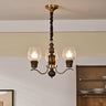 Clear Wine Glass Curve Arm Living Room Large Chandelier Image - 2