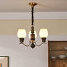 Clear Wine Glass Curve Arm Living Room Large Chandelier Image - 7