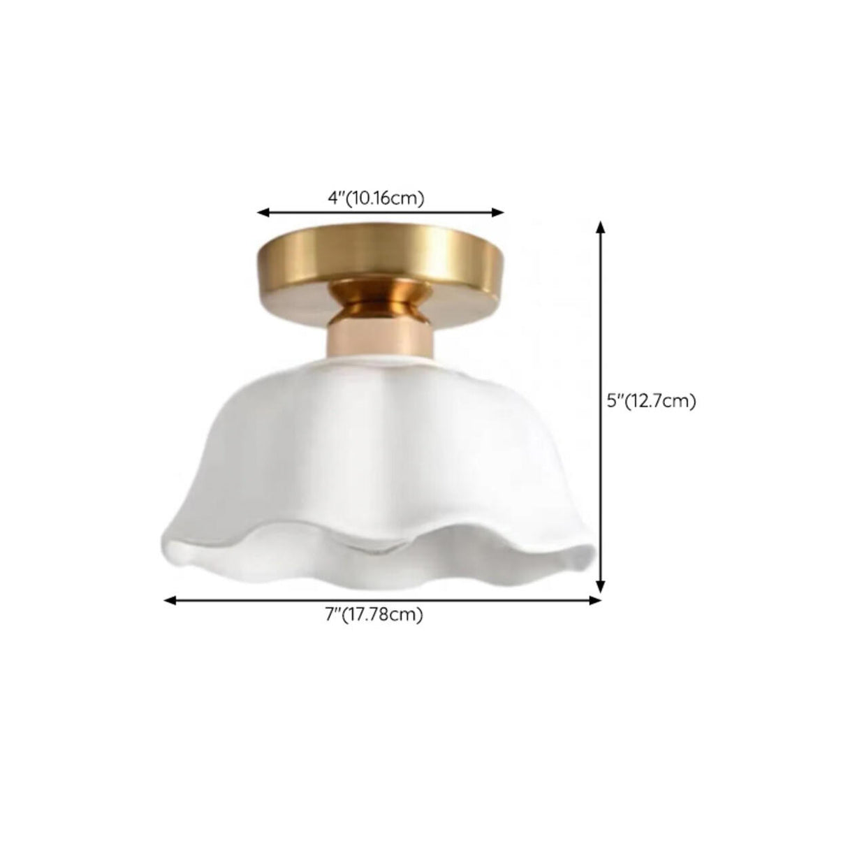 Cloakroom Ceramics White Flower Semi-Flush Mount Light 