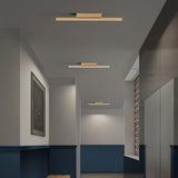 Cloakroom Gold Linear LED Flush Mount Ceiling Light Image - 13