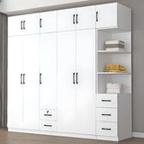 Clothing Rod White Armoire with Drawers and Shelves Image - 21