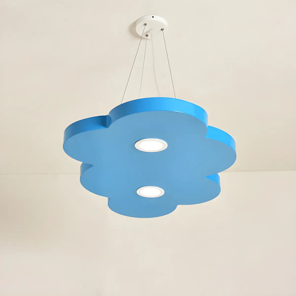 Cloud Metal Kids Room Blue LED Large Pendant Chandelier Image - 1