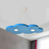 Cloud Metal Kids Room Blue LED Large Pendant Chandelier Image - 2