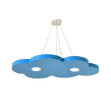 Cloud Metal Kids Room Blue LED Large Pendant Chandelier Image - 3