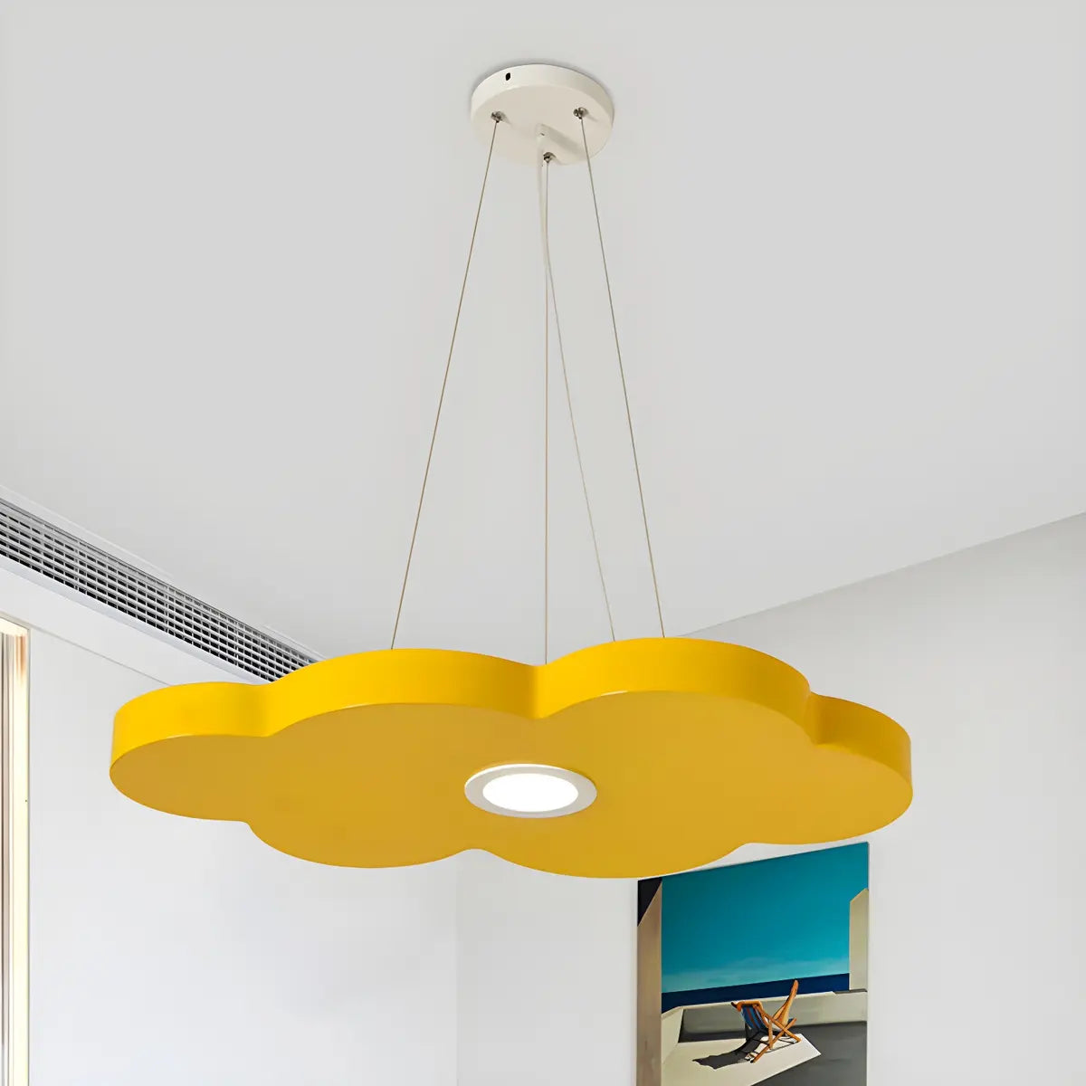 Cloud Metal Kids Room Blue LED Large Pendant Chandelier Image - 6